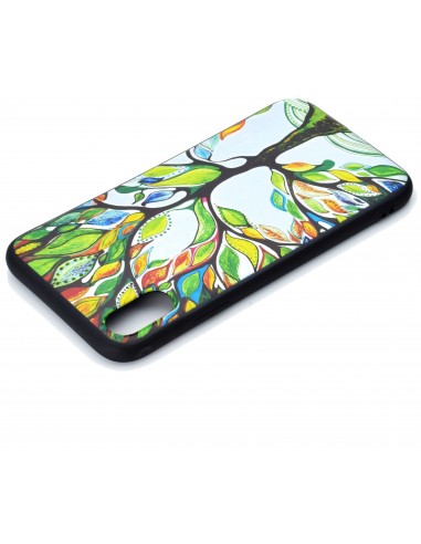 Coque silicone iPhone XS Arbre en couleurs