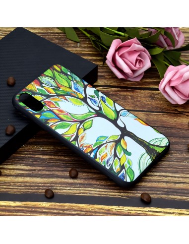 Coque silicone iPhone XS Arbre en couleurs