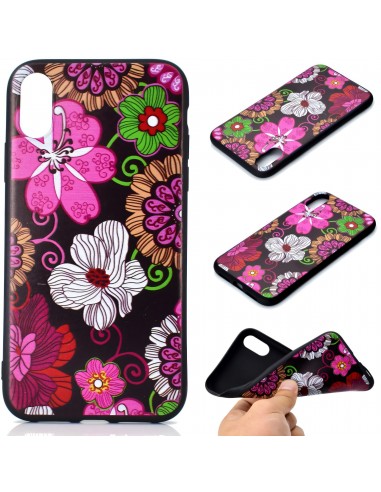 Coque silicone iPhone XS Max Flowers
