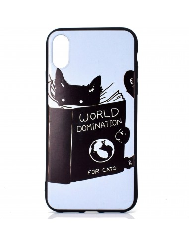 Coque silicone iPhone XS Max Cat Reading