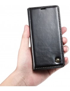 Etui iPhone XR aspect Cuir Caseme Noir Etui iPhone XR aspect Cuir Caseme Noir