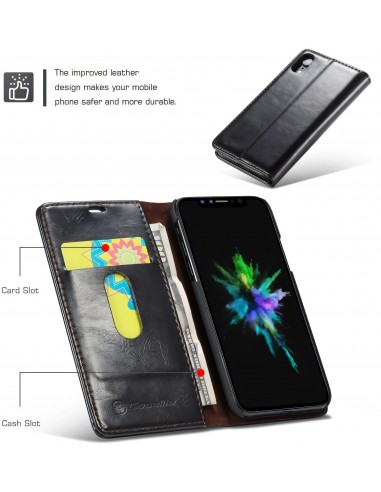 Etui iPhone XR aspect Cuir Caseme
