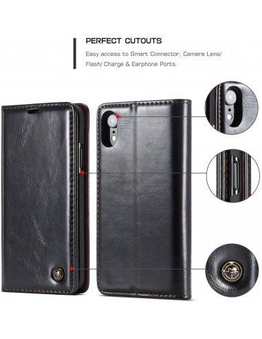 Etui iPhone XR aspect Cuir Caseme
