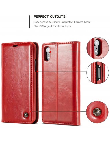 Etui iPhone XR aspect Cuir Caseme