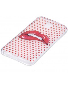 Coque silicone Galaxy J3 2017 / J3 Pro Lèvres Rouge