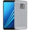 Coque silicone Galaxy A8 plus 2018 Tissé Baseus Gris