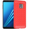 Coque silicone Galaxy A8 plus 2018 Tissé Baseus Rouge