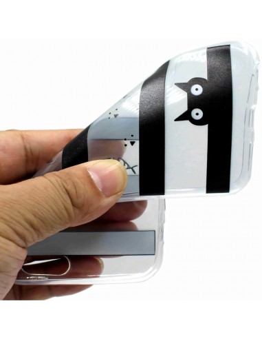 Coque Silicone Galaxy S7 Stripes and Cat