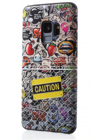 Coque silicone antichoc Galaxy S9 Caution