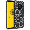 Coque silicone Galaxy S9 Fleurs 3D Noir