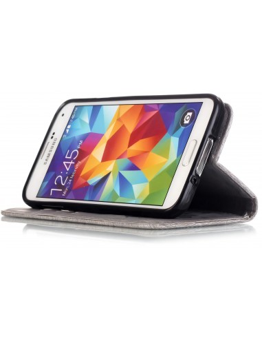 Etui portefeuille Samsung Galaxy S5 Fleurs et papillons