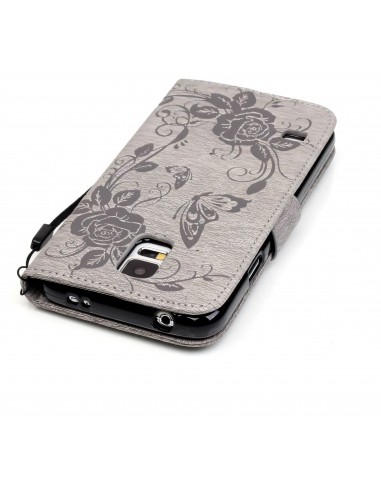 Etui portefeuille Samsung Galaxy S5 Fleurs et papillons