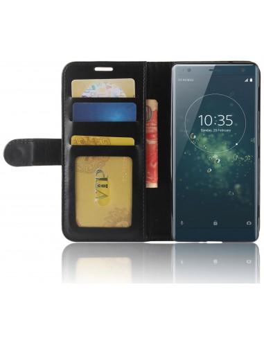 Etui portefeuille Sony Xperia XZ2 Crazy horse