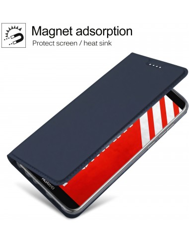 Etui portefeuille Huawei P Smart avec contour silicone