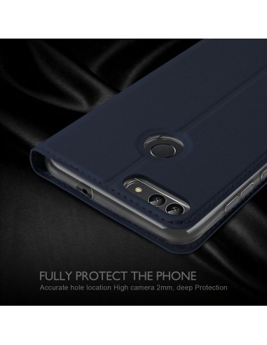 Etui portefeuille Huawei P Smart avec contour silicone