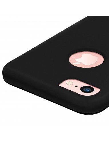 Coque iPhone 7 et iPhone 8 integrale silicone rigide Noir