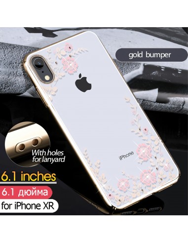 Coque silicone pour iPhone XR avec pierres Swarovski