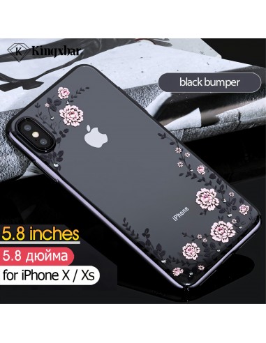 Coque silicone pour iPhone XS avec pierres Swarovski