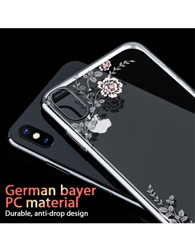 Coque silicone pour iPhone XS avec pierres Swarovski