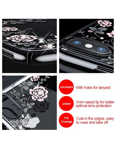 Coque silicone pour iPhone XS avec pierres Swarovski