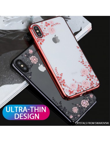 Coque silicone pour iPhone XS avec pierres Swarovski