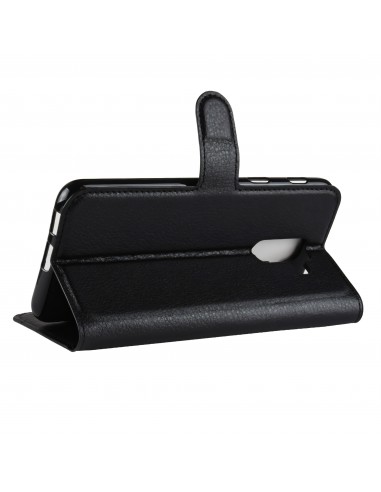 Etui Samsung portefeuille pour Galaxy A+ 2018 Litchi avec rangement cartes