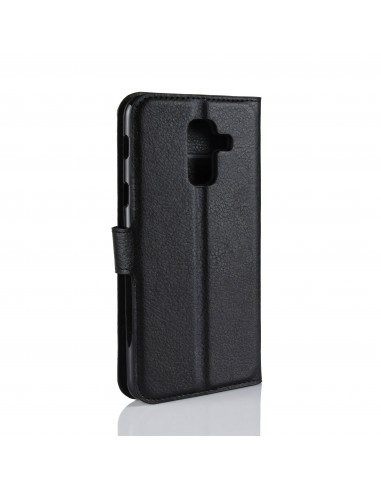 Etui Samsung portefeuille pour Galaxy A+ 2018 Litchi avec rangement cartes