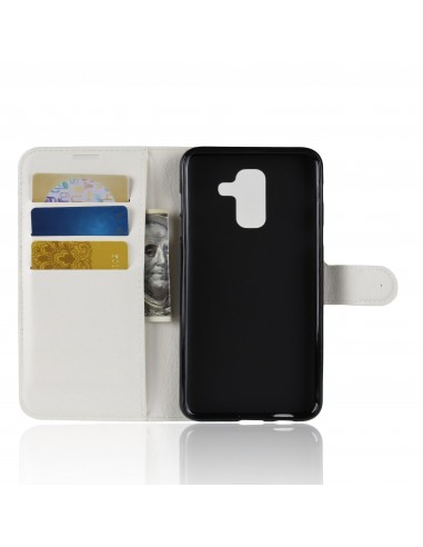 Etui Samsung portefeuille pour Galaxy A+ 2018 Litchi avec rangement cartes