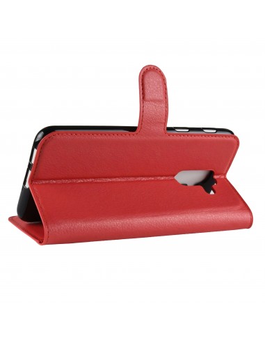 Etui Samsung portefeuille pour Galaxy A+ 2018 Litchi avec rangement cartes