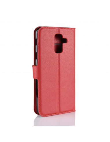 Etui Samsung portefeuille pour Galaxy A+ 2018 Litchi avec rangement cartes