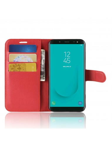 Etui Samsung pour Galaxy J6 2018 Simili-cuir Litchi