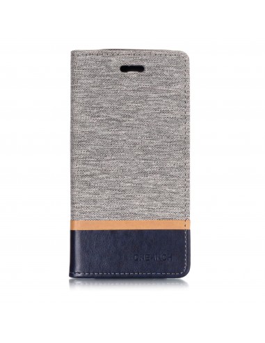 Etui Samsung portefeuille pour Galaxy J6 2018 avec tissu extérieur