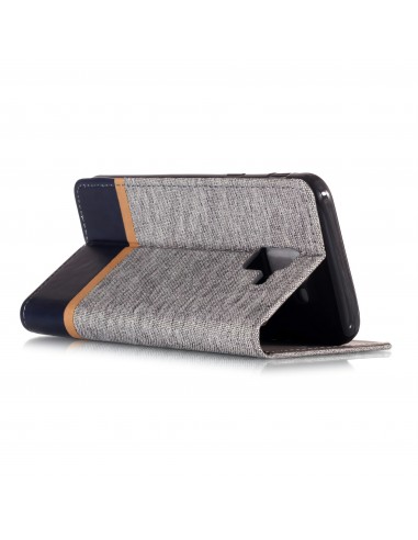 Etui Samsung portefeuille pour Galaxy J6 2018 avec tissu extérieur