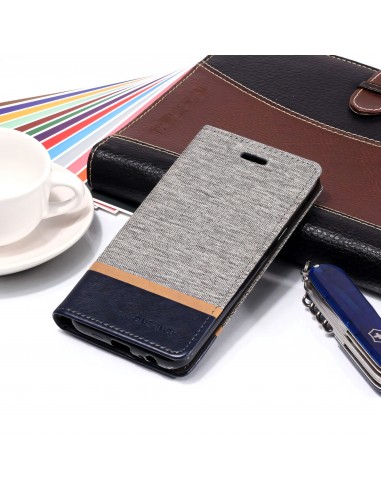 Etui Samsung portefeuille pour Galaxy J6 2018 avec tissu extérieur