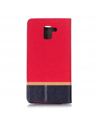 Etui Samsung portefeuille pour Galaxy J6 2018 avec tissu extérieur