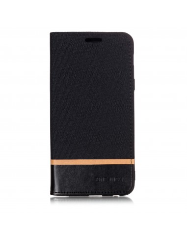 Etui Samsung portefeuille pour Galaxy A6+ 2018 et Galaxy A9 Star Lite avec tissu extérieur