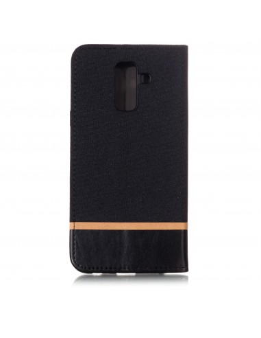 Etui Samsung portefeuille pour Galaxy A6+ 2018 et Galaxy A9 Star Lite avec tissu extérieur