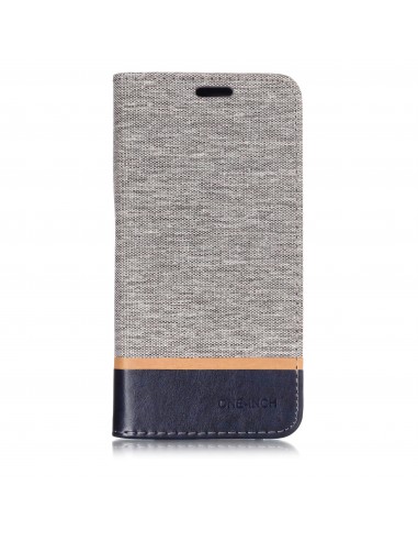 Etui Samsung portefeuille pour Galaxy A6+ 2018 et Galaxy A9 Star Lite avec tissu extérieur