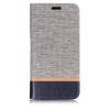Etui Samsung portefeuille Galaxy A6+ 2018 et Galaxy A9 Star Lite avec tissu extérieur Gris