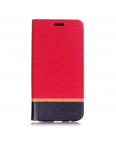 Etui Samsung portefeuille pour Galaxy A6+ 2018 et Galaxy A9 Star Lite avec tissu extérieur