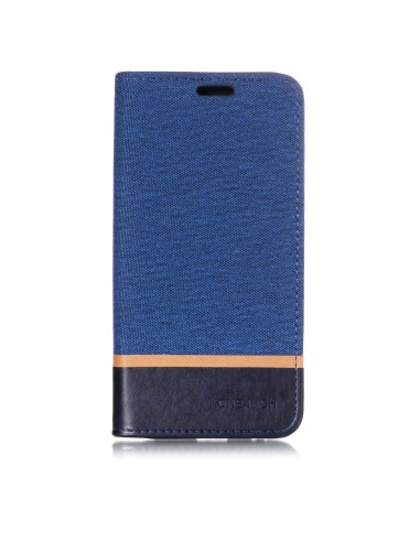 Etui Samsung portefeuille pour Galaxy A6+ 2018 et Galaxy A9 Star Lite avec tissu extérieur