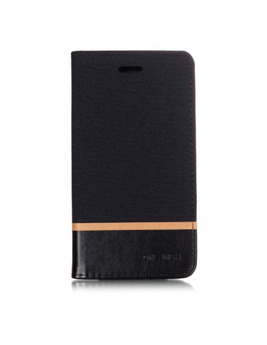Etui Samsung portefeuille pour Galaxy J4 2018 avec tissu extérieur