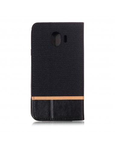 Etui Samsung portefeuille pour Galaxy J4 2018 avec tissu extérieur