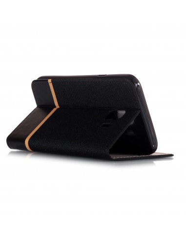 Etui Samsung portefeuille pour Galaxy J4 2018 avec tissu extérieur