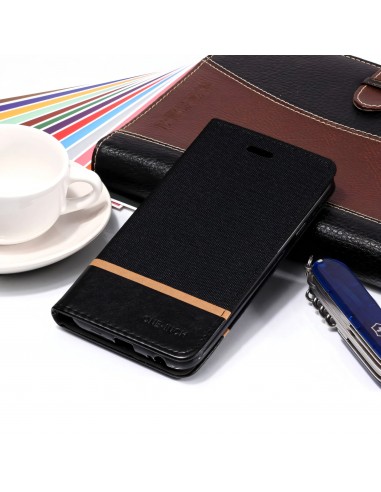 Etui Samsung portefeuille pour Galaxy J4 2018 avec tissu extérieur