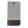 Etui Samsung portefeuille Galaxy J4 2018 avec tissu extérieur Gris