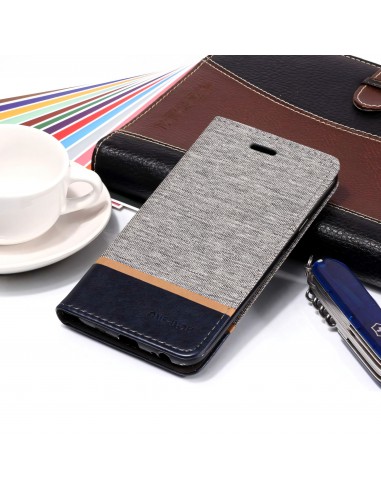 Etui Samsung portefeuille pour Galaxy J4 2018 avec tissu extérieur