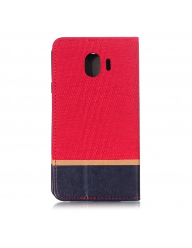 Etui Samsung portefeuille pour Galaxy J4 2018 avec tissu extérieur
