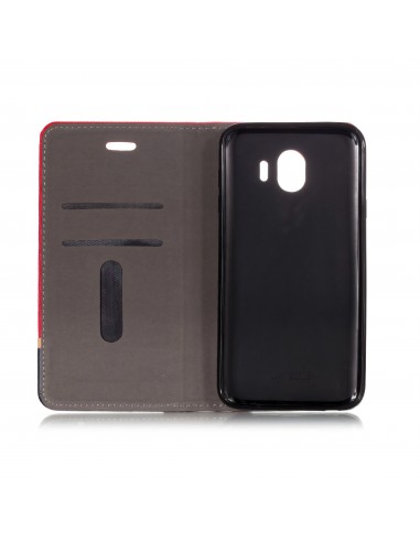 Etui Samsung portefeuille pour Galaxy J4 2018 avec tissu extérieur