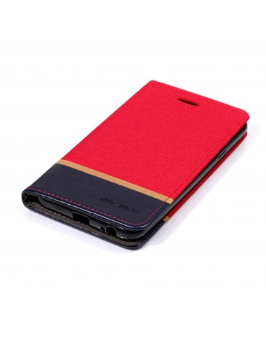 Etui Samsung portefeuille pour Galaxy J4 2018 avec tissu extérieur